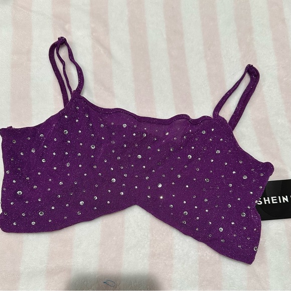 Sparkling Sequin Purple Shein Sexy outfit. Size small. Brand new!! - Picture 10 of 12